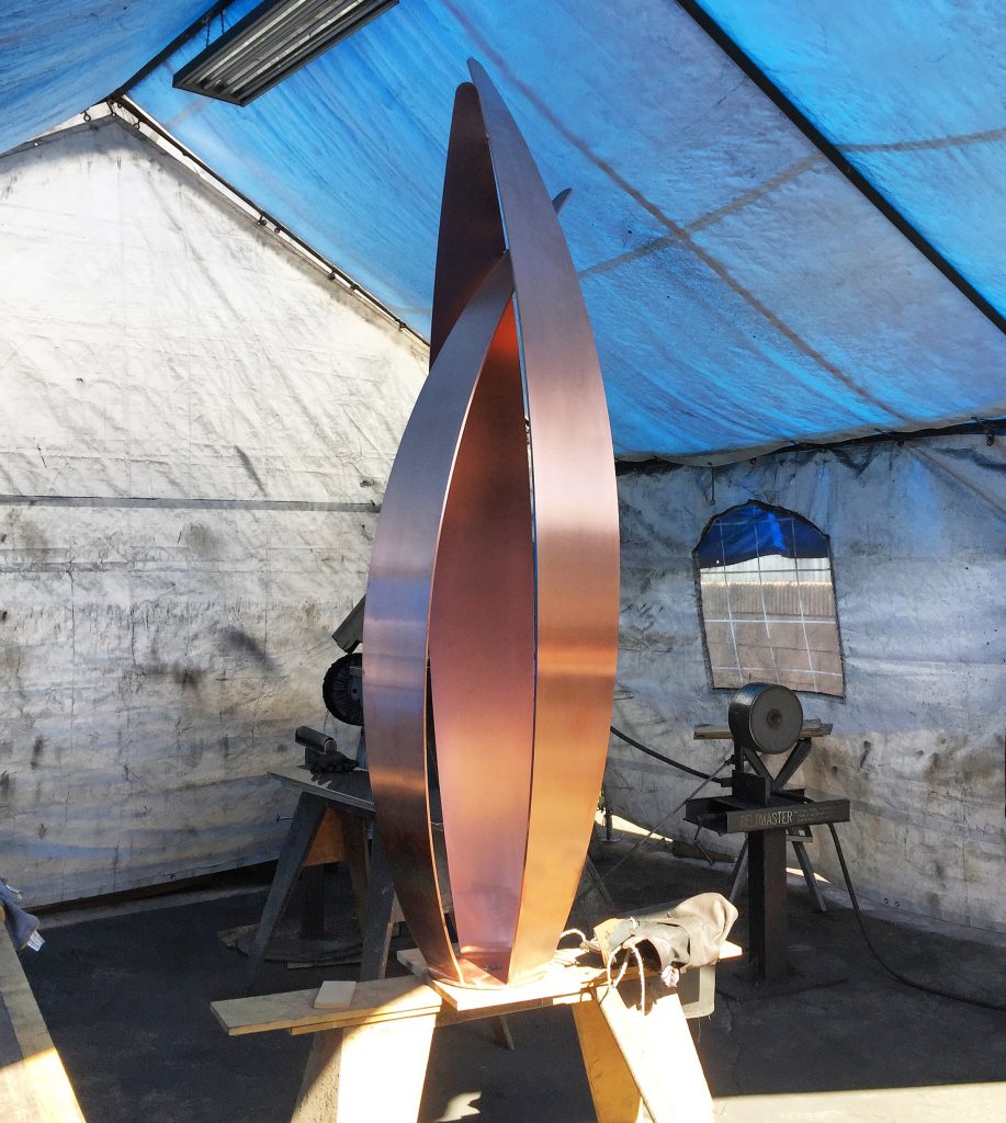 Flight modern contemporary abstract outdoor copper sculpture