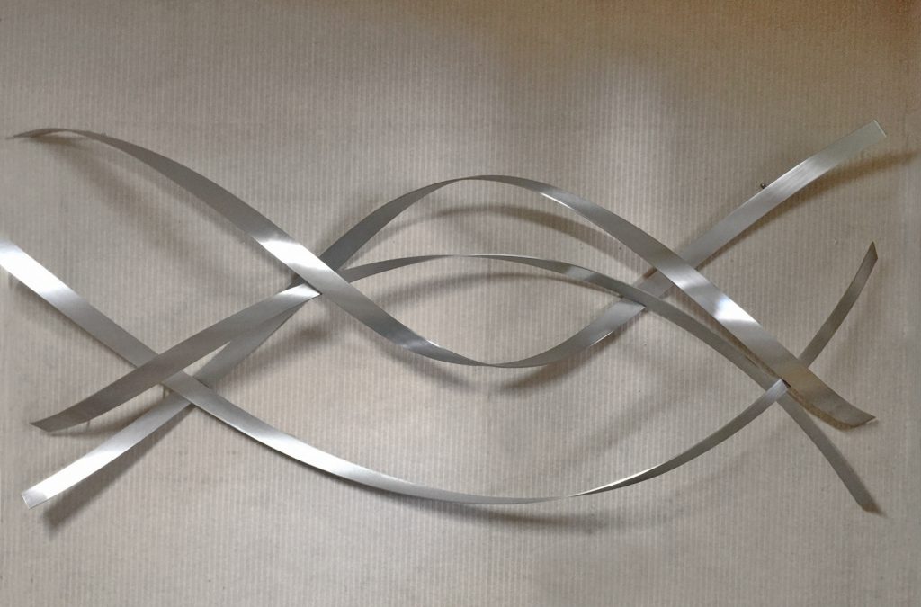 stainless steel modern abstract wall sculpture
