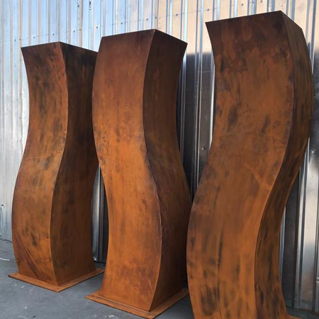 Curvas main public art metal sculpture landscape