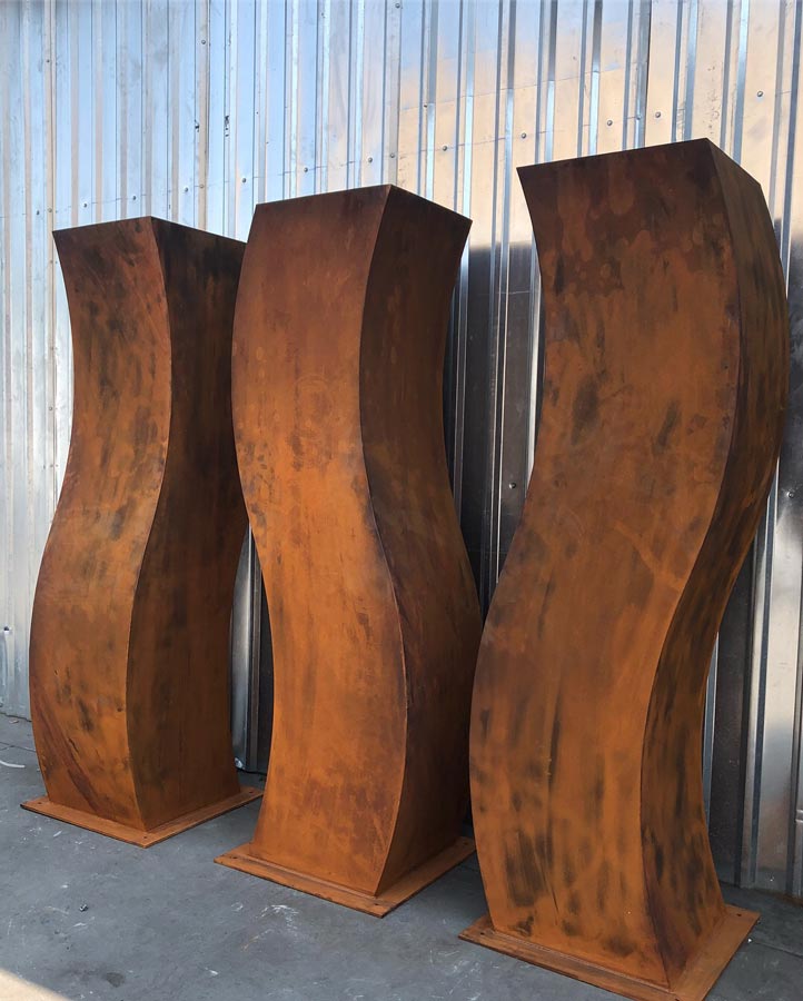 TRIPTYCH CURVAS public art metal sculpture landscape TRIPTYCH CURVAS public art metal sculpture landscape
