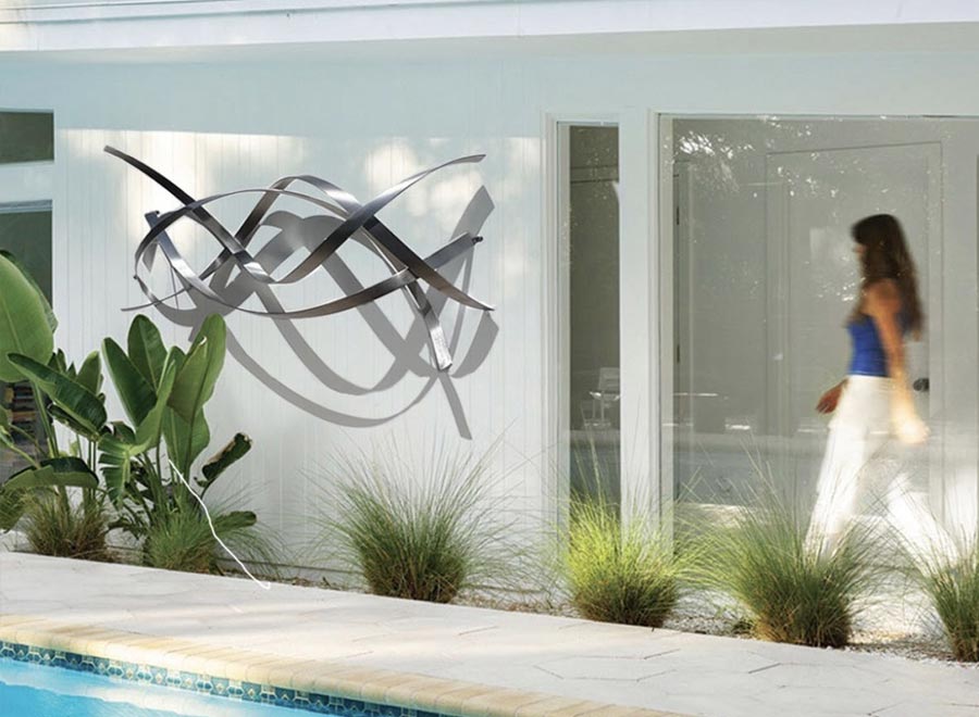 Terra Sculpture Mudra stainless steel wall sculpture special commission