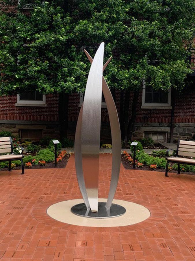 flight public art stainless steel landscape sculpture modern abstract metal