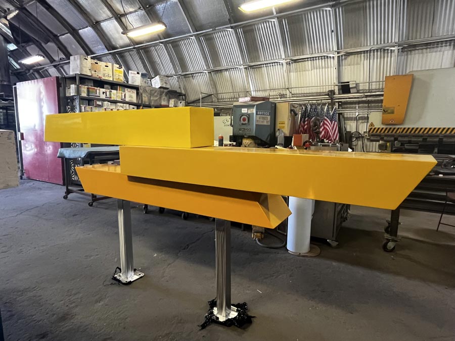 knifophia abstract sculpture residential garden installation