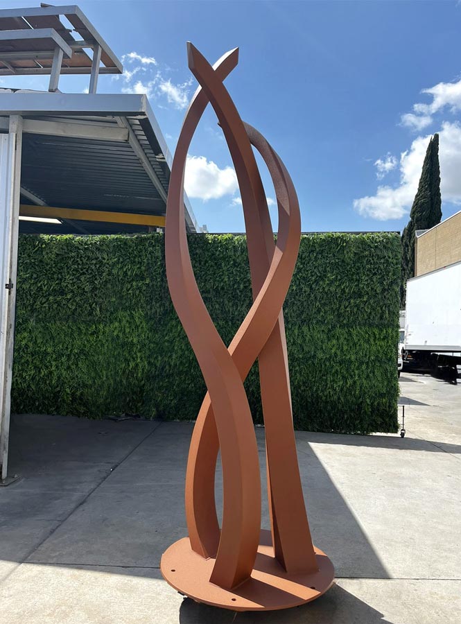 then and now Modern outdoor sculpture installation