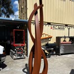 then and now modern outdoor abstract metal sculpture design