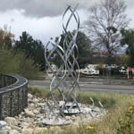 triptych abstract metal sculpture public art california